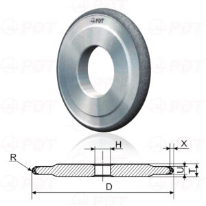 14FF1. FLAT GRINDING WHEELS WITH DOUBLE-SIDE CONICAL PROFILE