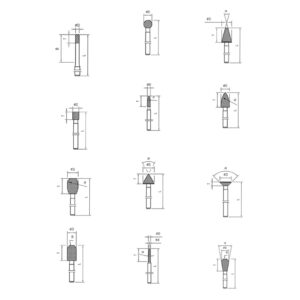 DIPROFIL Rotary Diamond and CBN Tools (Ø  2,35 mm, Ø3,0 mm, Ø6,0 mm)