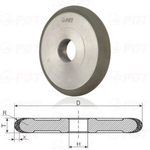 1FF1. FLAT GRINDING WHEELS WITH DOUBLE-SIDED CONICAL PROFILE
