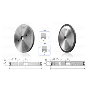 1F6V, 14F6V. DIAMOND FLAT GRINDING WHEELS WITH SEMICIRCULAR-CONCAVE PROFILE